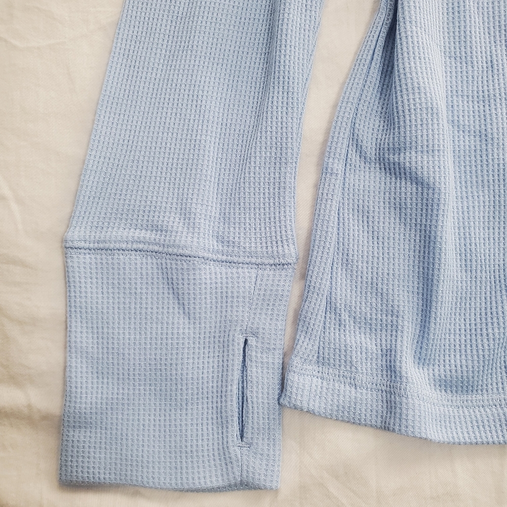 Ocean + Coast Womens XL Blue Waffle Knit Thermal Pajama Set Shirt Pants FLAWS - Picture 6 of 16